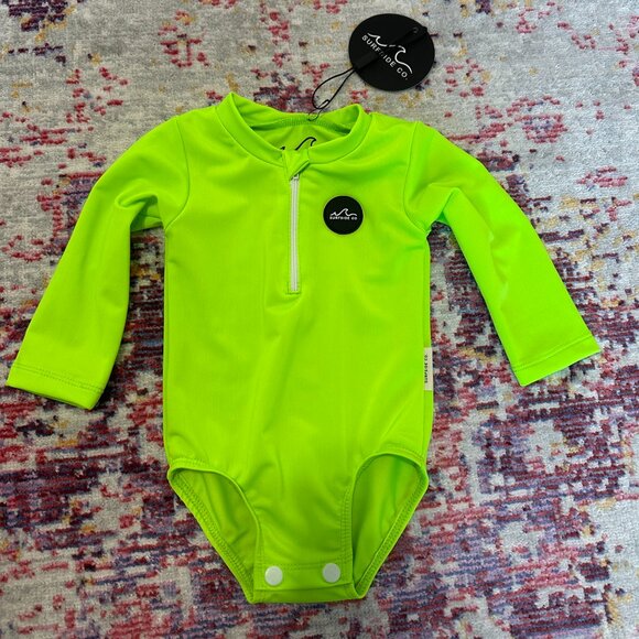 Surfside Co Baby One Piece Bathing Suit - NWT - Neon Green